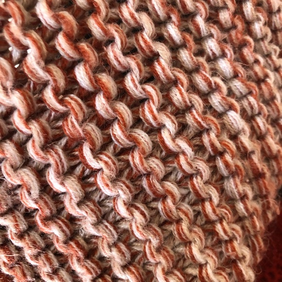 SOLD Terracotta and Cream Knit Cowl Neck Infinity Scarf - Picture 4 of 4
